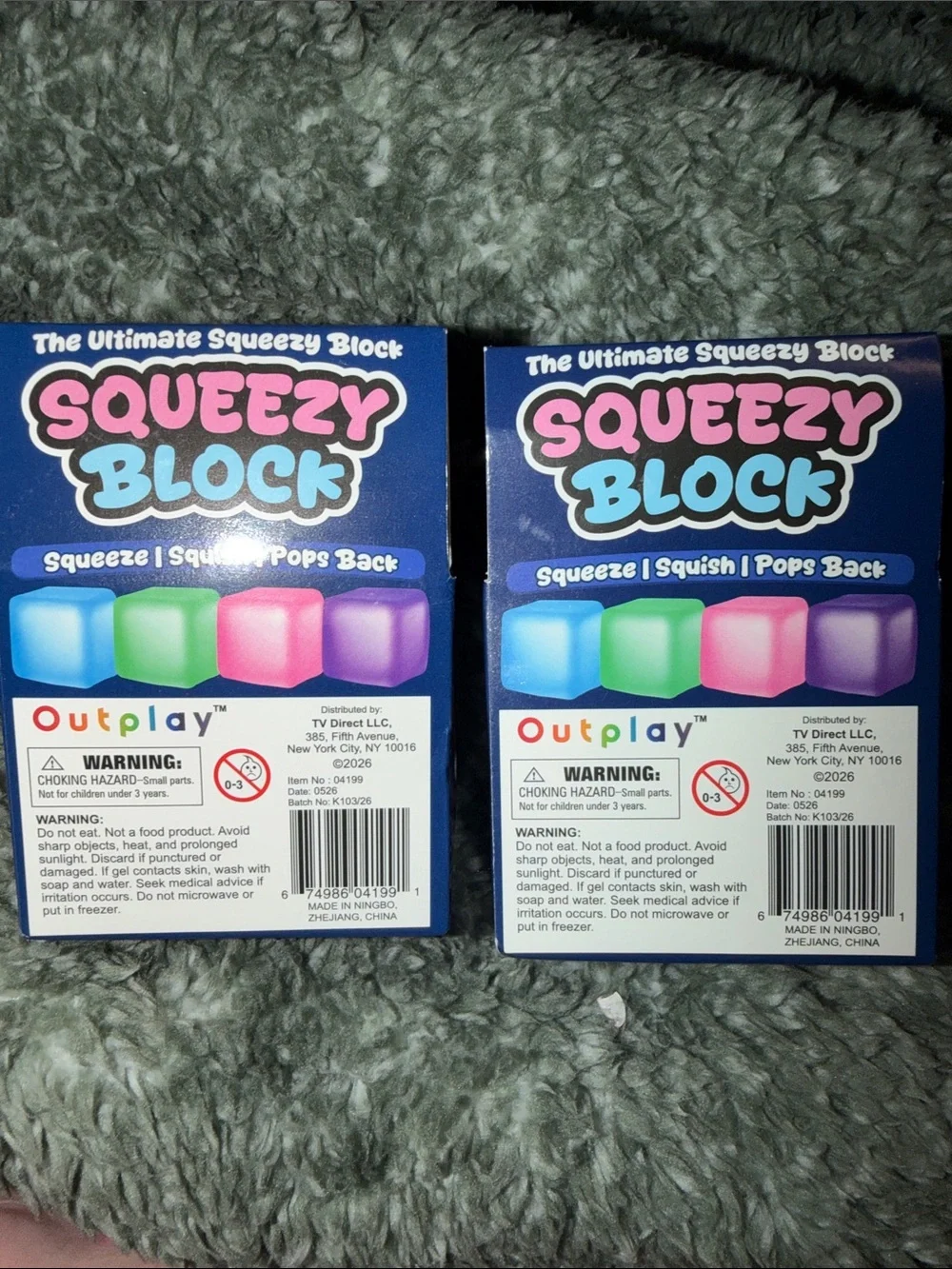 Squeezy Block! Squeeze! Squish! Pops Back! PURPLE OR GREEN! BNIB! 💜💚 PICK ONE!